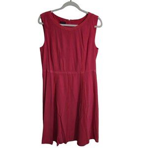 Talbots 100% Silk Red/ Orange Sleeveless Sheath Dress Size 12